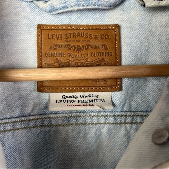 Levi's Ex-Boyfriend Acid Wash Button Down Denim Trucker Jacket S - Picture 5 of 5